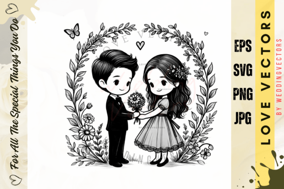 C3856: Capturing Matrimony in Artistic Vectors