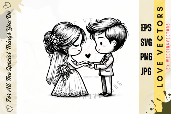 C3883: Modern Flat Wedding Vectors for Love-Centric Designs