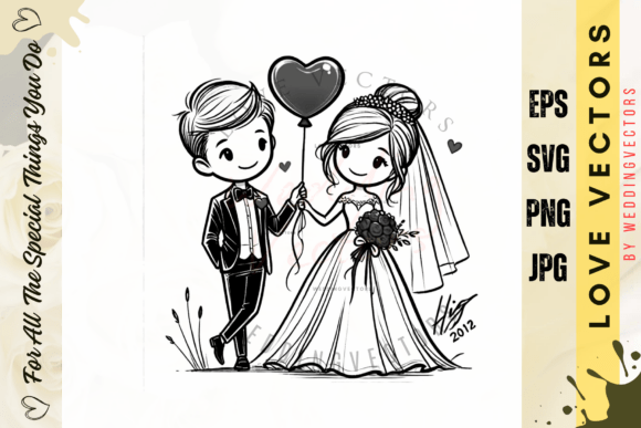 Capturing Romance: The Art of Wedding Couple and Love Vectors