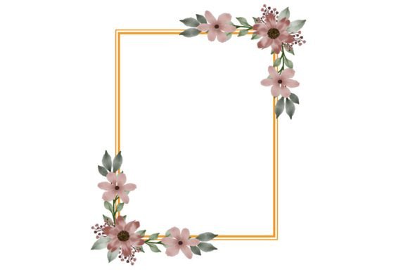 Dusty Pink Floral Frame: A Watercolor Essential for Creatives