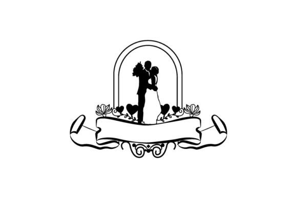 Elegant Wedding Silhouette Banners for Your Design Projects
