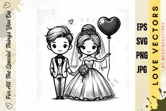 The Quiet Elegance of Love: Exploring Wedding Couple & Love Vectors - C3964