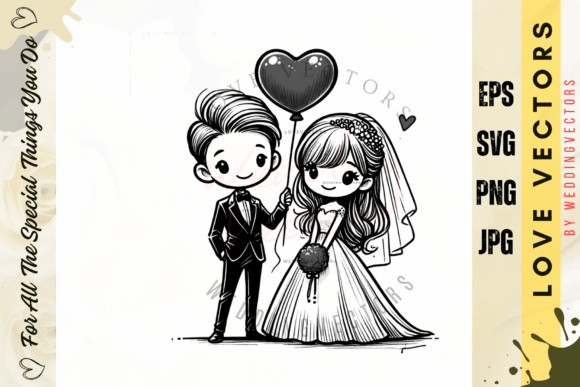 Timeless Romance: Designing with Wedding Couple & Love Vectors