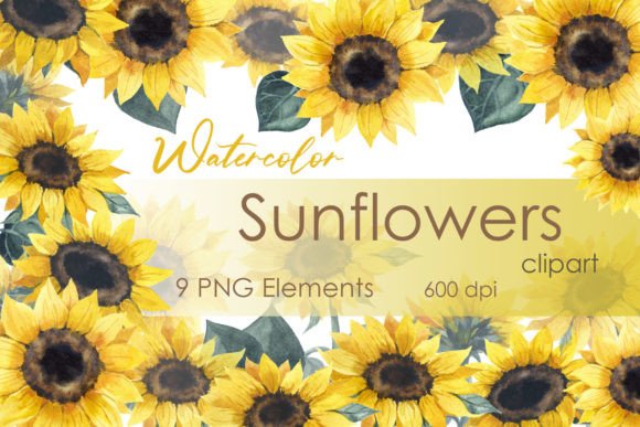 Watercolor Sunflower Wedding Clipart: A Designer's Digital Asset