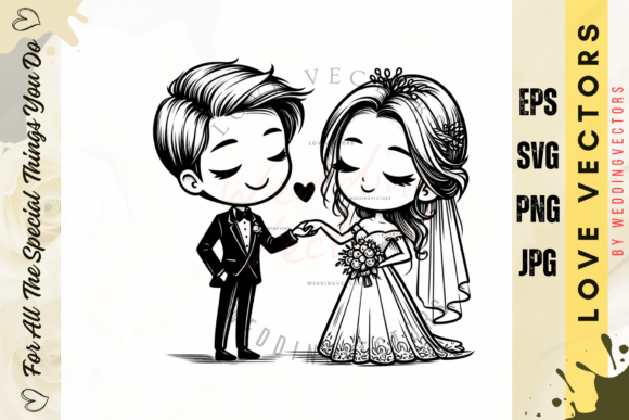 Wedding Couple and Love Vectors - C3730: Editorial Romance in Design