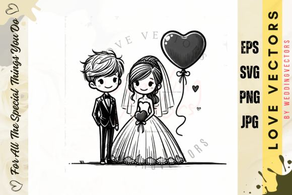 Wedding Couple and Love Vectors: C3763 Design Guide