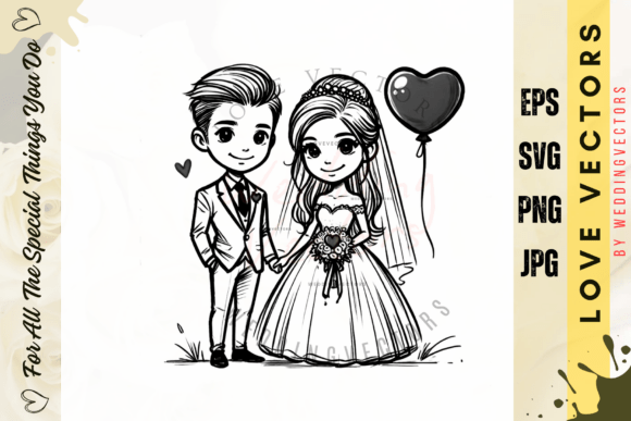 Wedding Couple and Love Vectors - C3849: A Visual Symphony of Romance