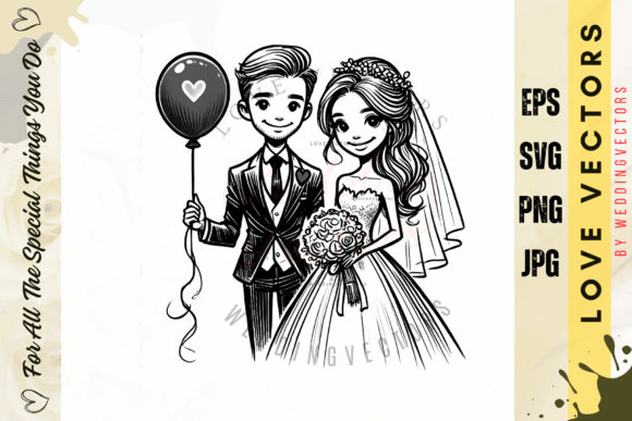 Wedding Couple and Love Vectors - C3852: Designing with Emotion
