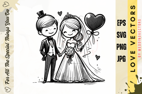 Wedding Couple and Love Vectors - C3982: A Designer's Guide to Romantic Visuals
