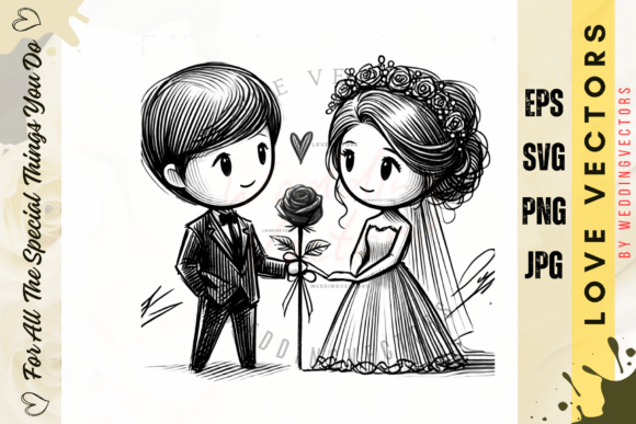 Wedding Couple and Love Vectors: The Art of Minimalist Romance
